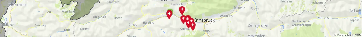 Kartenansicht für Apotheken-Notdienste in der Nähe von Polling in Tirol (Innsbruck  (Land), Tirol)